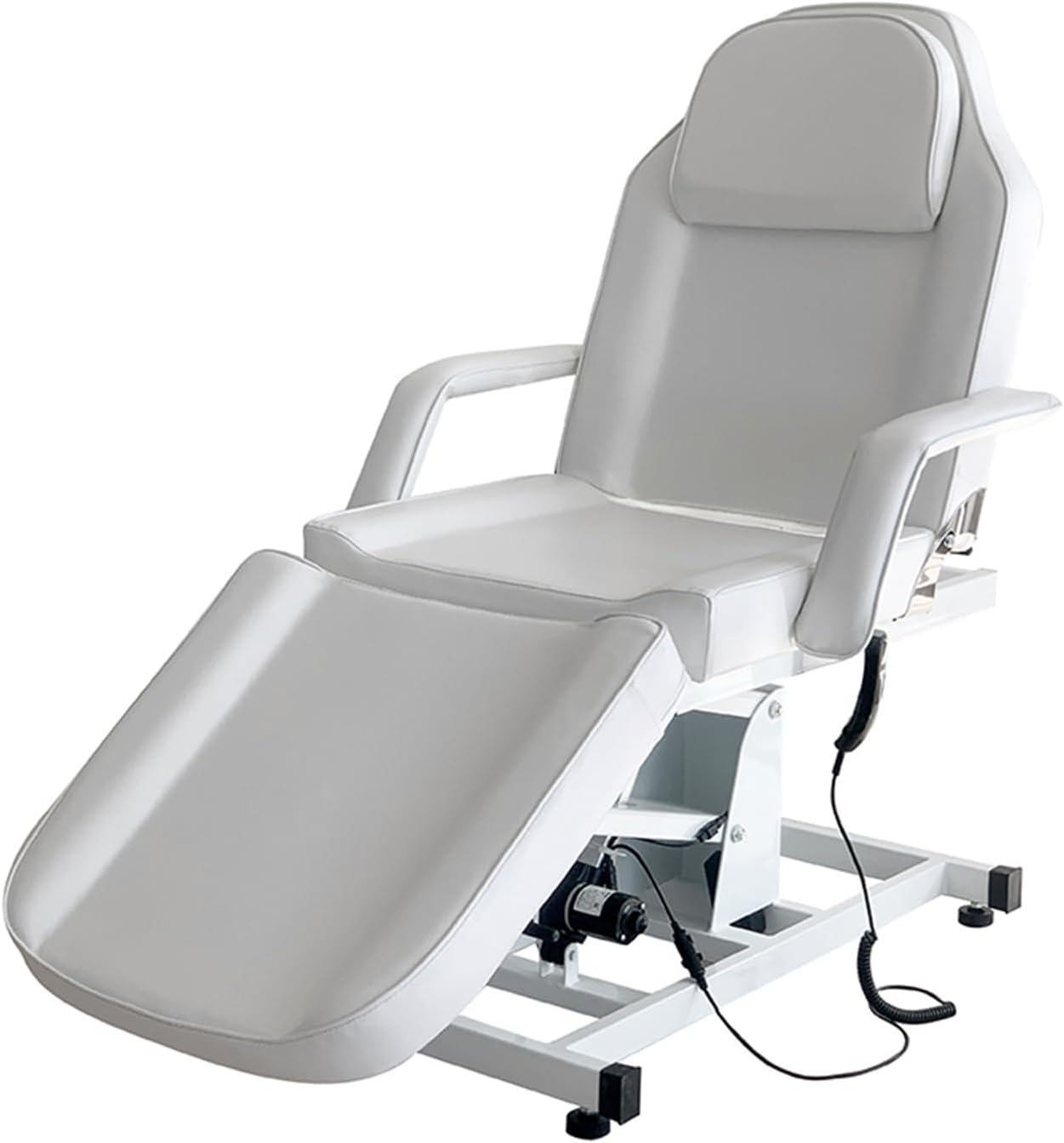 Electric Massage Table 3 Section Adjustable Bed Couch Beauty Salon Recliner Chair Treatment Tattoo Facial SPA Massaging Bed (White)(Includes 2 packages) (White)