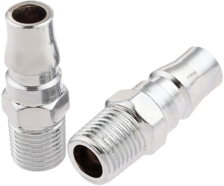 Air Coupler BE-TOOL PM20-1/4" BSP Airline Connectors Quick Release Male Air Hose Fitting for Compressor Tools (Pack of 2)