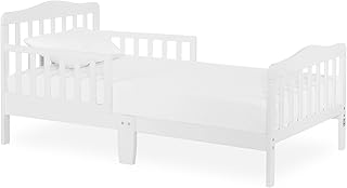 Classic Design Toddler Bed In White, Greenguard Gold And JPMA Certified, Low To Floor Design, Two Side Safety rails, Non-Toxic Finishes, Wooden Nursery Furniture