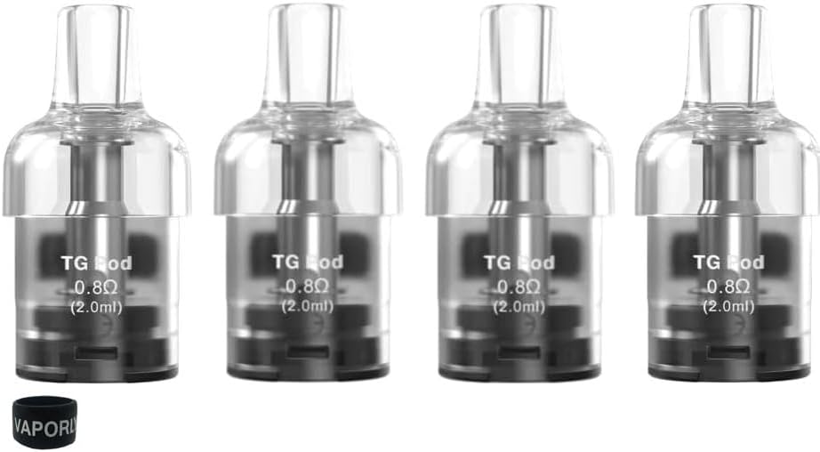 4 x Cyber G TG Pods 0.8 ohm Mesh 2ml Compatible with Aspire Cyber G Cyber GT Pod Replacement 2 PACKS Vaporly UK No Nicotine