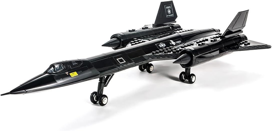 DAHONPA Military Fighter SR71 Blackbird High-Altitude Reconnaissance Aircraft Jet Army Airplane Building Bricks Set, 183 Pieces Air-Force Toy, Gift for Kid and Adult