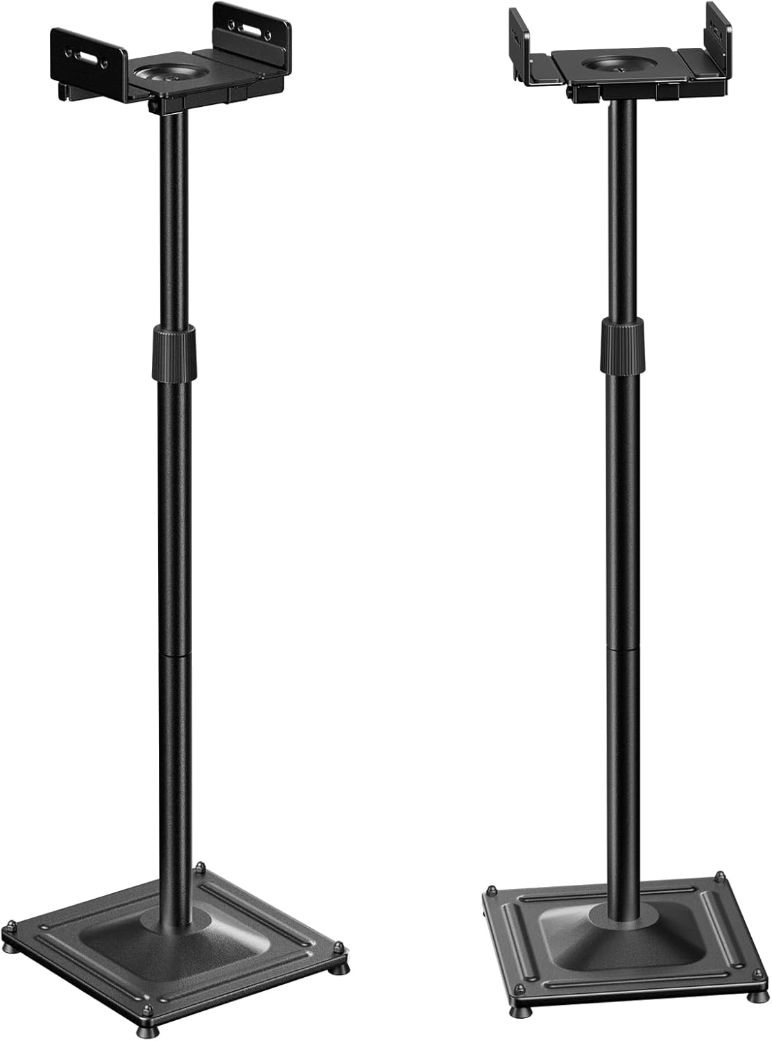 PERLESMITH Universal Speaker Stands for Surround Sound, Holds up to 11LBS, Floor Speaker Stand Height Adjustable Extend 33.3” to 45.1” for Satellite Speakers & Bookshelf Speakers -1 Pair PSSS2 Black