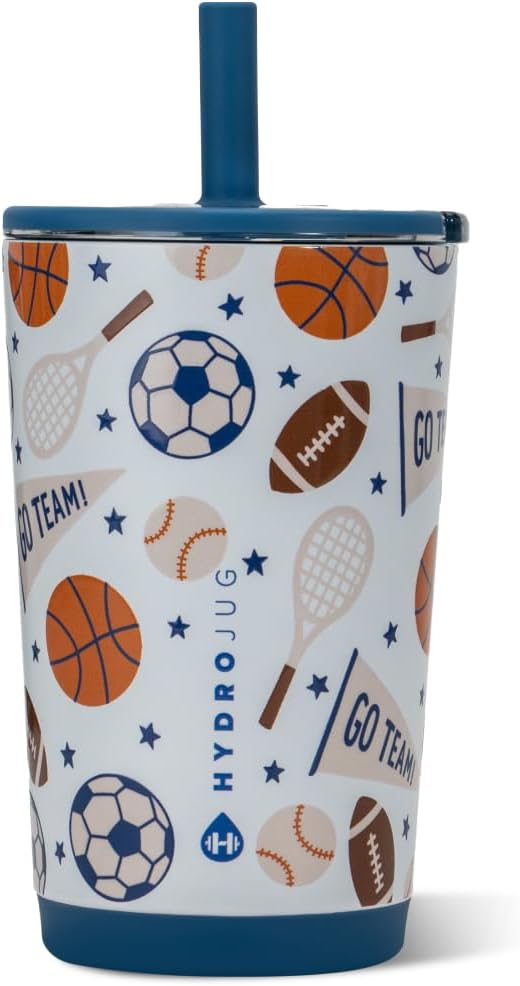 HydroJug Everyday Tumbler 14 oz, Ceramic-Lined Straw Cup, All-Stars