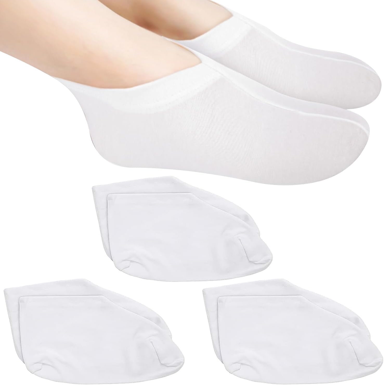 3 Pairs Breathable Moisturising Socks for Overnight Hydration - Soft Cotton, Reusable Foot Care Socks for Dry, Cracked Feet Relief