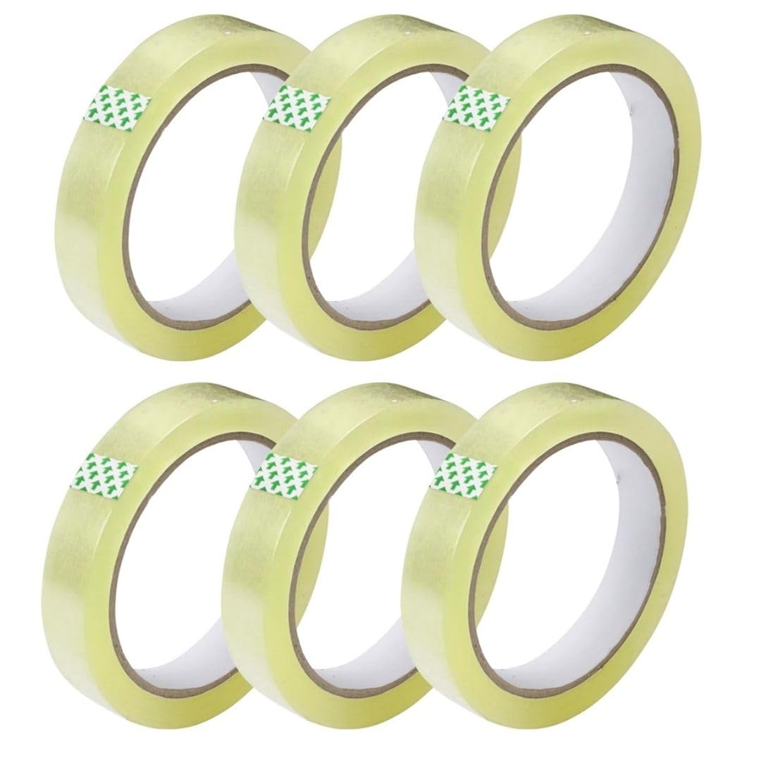 GTSE Premium Clear Tape, 1 inch x 217 feet, Strong Transparent Gift Wrap Tape for Home, Office, 6 Rolls, 3" Core