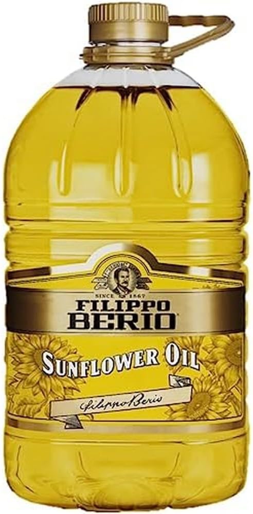 Filippo Berio Sunflower Oil, Cooking Oil, Large Sunflower Oil, Bulk Bottle, 5l