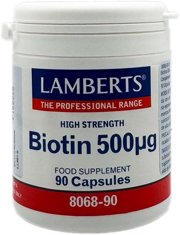 Lamberts Biotin 500ug - 90 Capsules - High Strength Vitamin B7 Supplement
