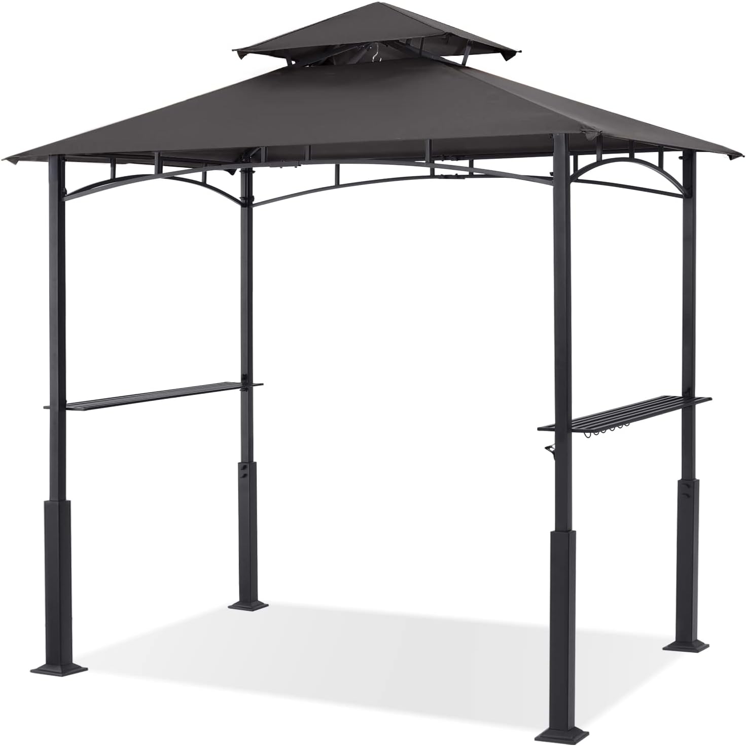 ABCCANOPY 8x5 Grill Gazebo - Outdoor BBQ Canopy Shelter with Led Light for Patio Backyard Grilling (Dark Gray)