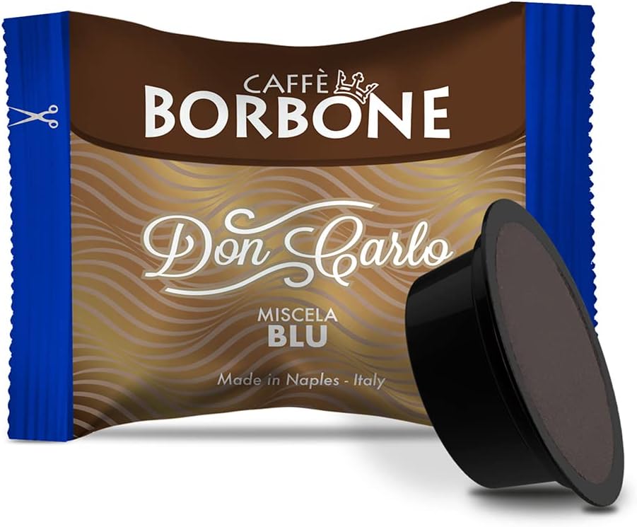 Caffè Borbone Don Carlo, Blue Coffee Blend - 50 Capsules - Compatible with Lavazza®* A Modo Mio®* coffee machines for domestic use