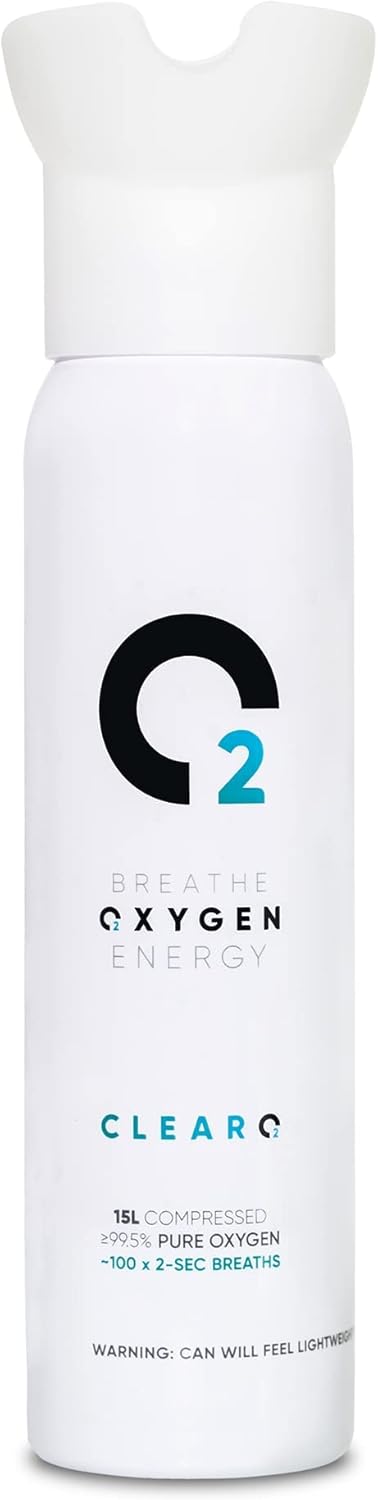 ClearO2 15L Oxygen Can with Inhaler Cap | Pure Breathing Oxygen in a Lightweight Aluminium Canister | Made in Britain