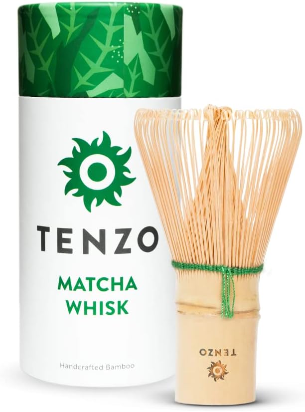 Tenzo Bamboo Whisk for Ceremonial Grade Matcha Green Tea - Authentic Traditional 100 Prong Bamboo Whisk