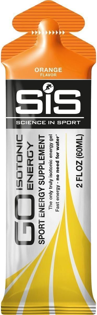 SiS GO Isotonic Energy Gel, 22g Carbs, 2 Fl Oz Gels, Orange, 6 Count