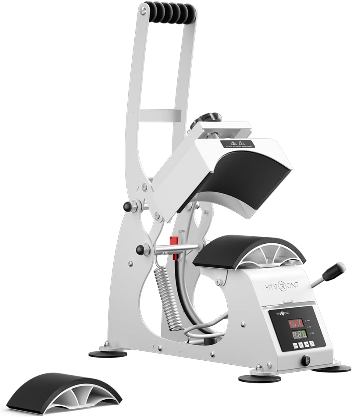 HTVRONT Hat Press Machine - Hat Press Heat Machine for Caps Curved Teflon-Coated Heat Plate, White Hat Heat Press Machine for Caps with Memory Mode and Non-Slip Base for Heat Transfer Vinyl