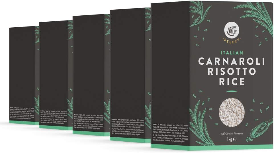 Amazon Brand - Happy Belly Select Carnaroli Risotto Rice, 1kg, Pack of 5