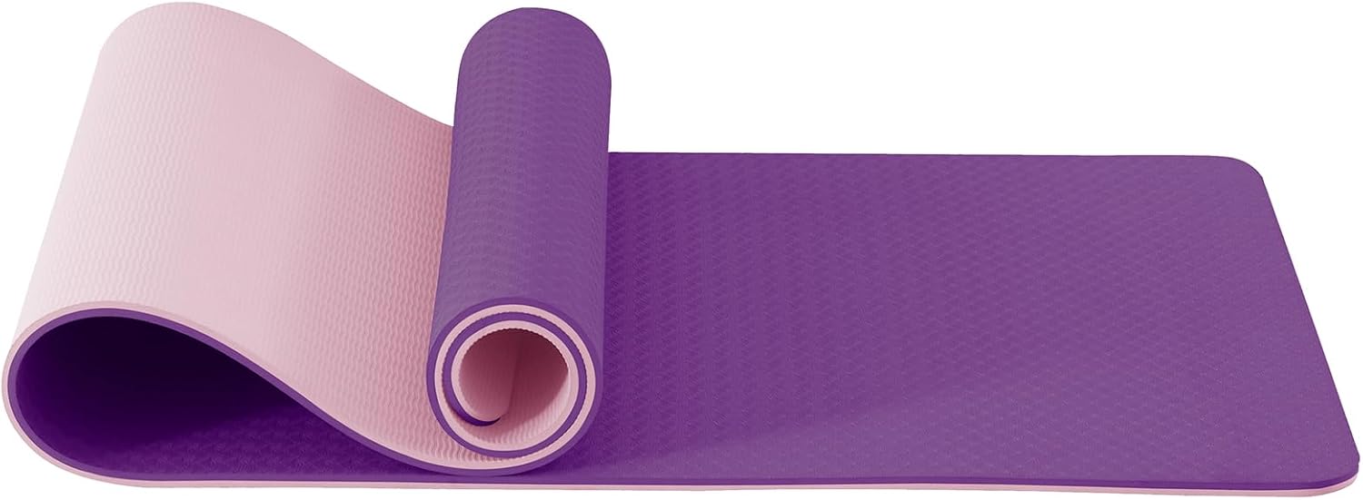 Good Nite Yoga Mat Exercise Mats Workout Pilates Fitness Mat for Women Men Non-Slip Thick 10mm High Density Gymnastics Mats with Carry Strap Tpe 183 x 61 x 1cm