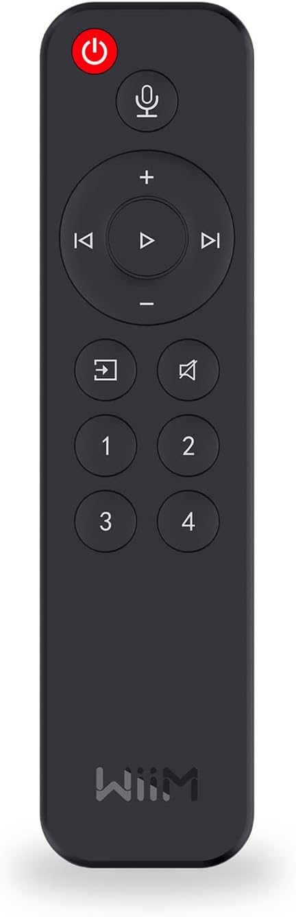 WiiM Voice Remote for WiiM Mini and Pro audio streamer, push-to-talk, 4 music Preset buttons