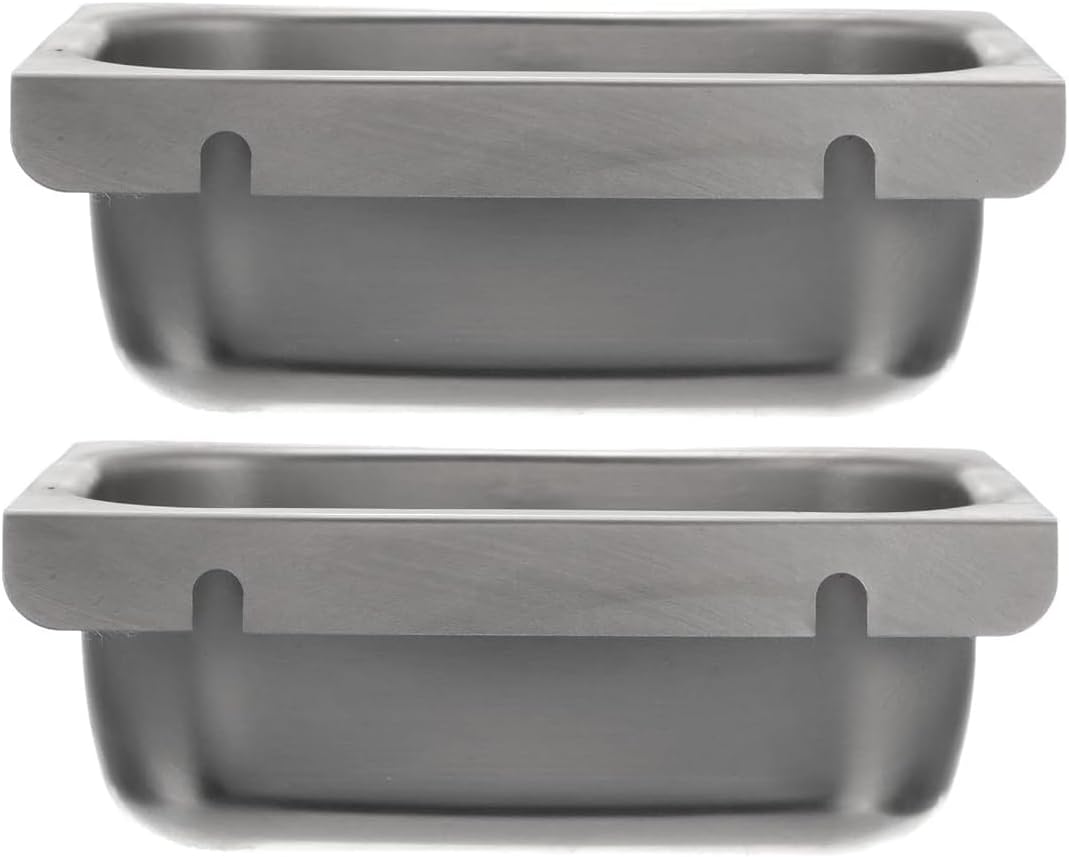 Grease Cup Holders for Commercial Kitchen Canopy Hoods - 2.5" Deep Drip Pan Grease Catchers for Restaurants (2)