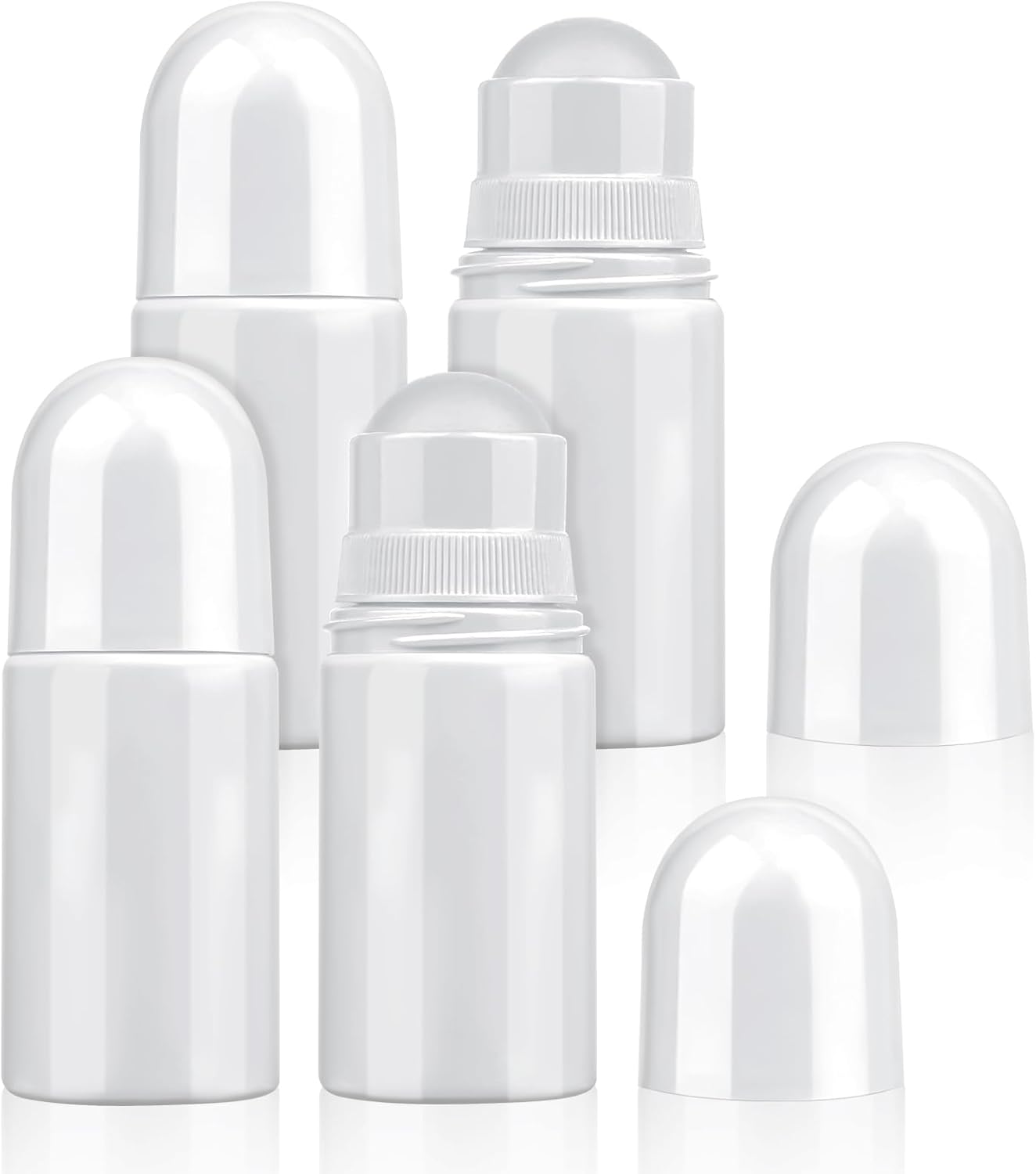 Sliverdew 4Pcs 1.7oz /50ml Roll-on Bottles Empty Refillable Roller Bottle Reusable Leak-Proof DIY Deodorant Containers Plastic Roller Bottle for Essential Oil Perfumes Balms