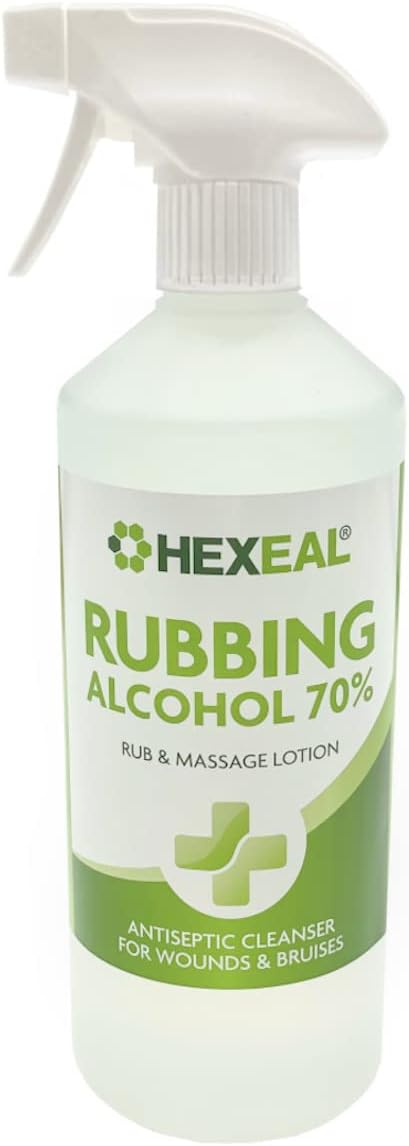Hexeal 70% Rubbing Alcohol 500ml – 500ml Spray of Lab Grade Isopropyl Alcohol 70% / Isopropanol – Cleaning Fluid, Disinfectant & Solvent for Paint Thinning – Degreaser & Sanitiser