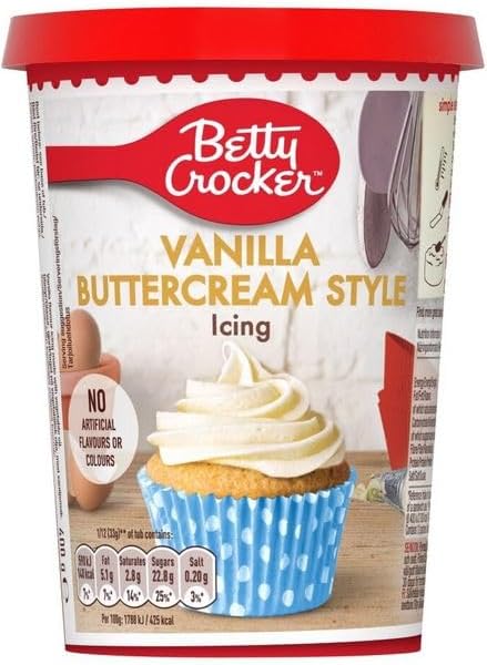 Crocker Vanilla Buttercream Style Icing, 400g, Indulge in the rich, velvety texture of this vanilla buttercream-style icing, perfect for decorating cakes, cupcakes, and other baked treats.