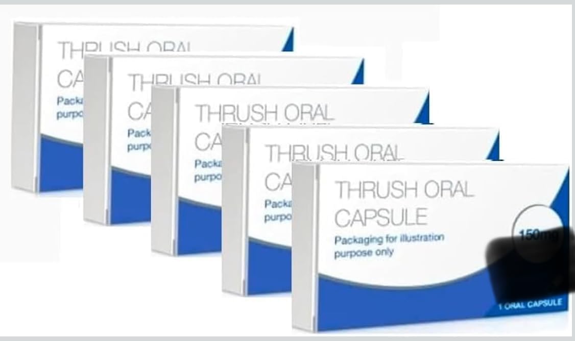 *****5 x Single Pack***** Thrush Relief and Yeast Infection Treatment | NOT for Oral Thrush | Always Read The Leaflet 150mg.. | Brand May Vary