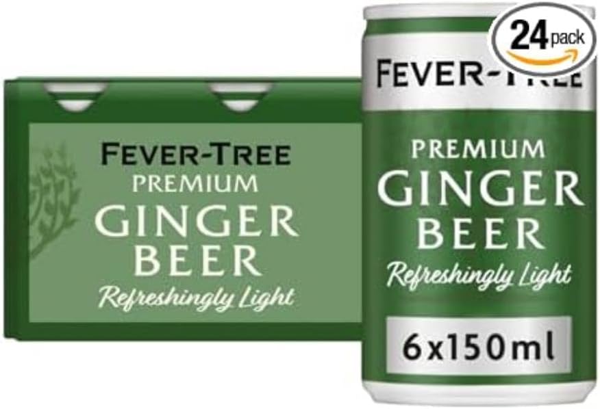 Fever-Tree Refreshingly Light Ginger Beer 6x150ml (Pack of 4, Total 24 Cans)