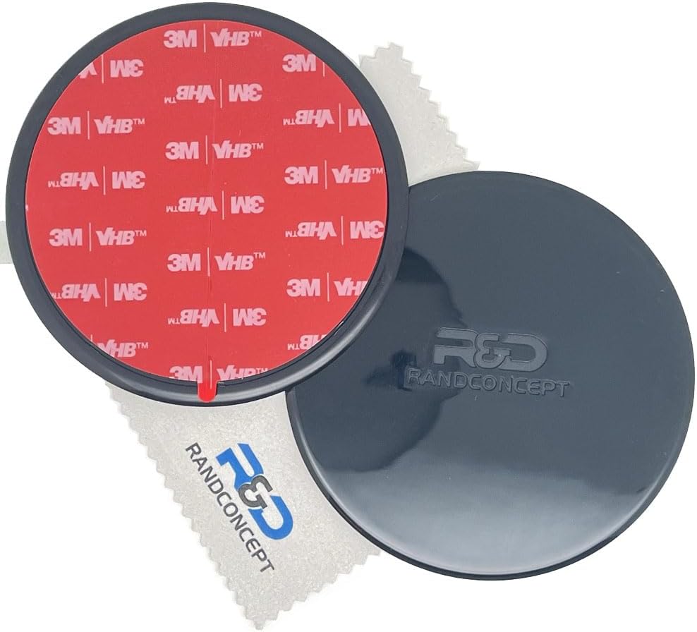 Randconcept - 95mm Adhesive Dashboard Pad Mounting Disk with Adhesive for Suction Cup Phone Mount & for Garmin GPS Suction Mount | 3.74" Wide Diameter 2 Pcs