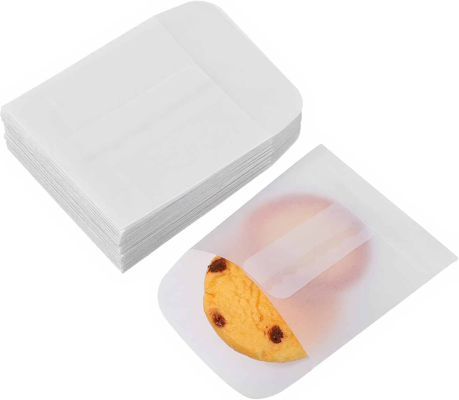 Grevosea 50 Pcs Glassine Envelopes, 2.4x2.4 Inch Glassine Paper Bags Clear Vellum Envelopes for Wedding Invitation Thank You Cards Photos Stamps Lottery Ticket Jewellery Coin Collecting