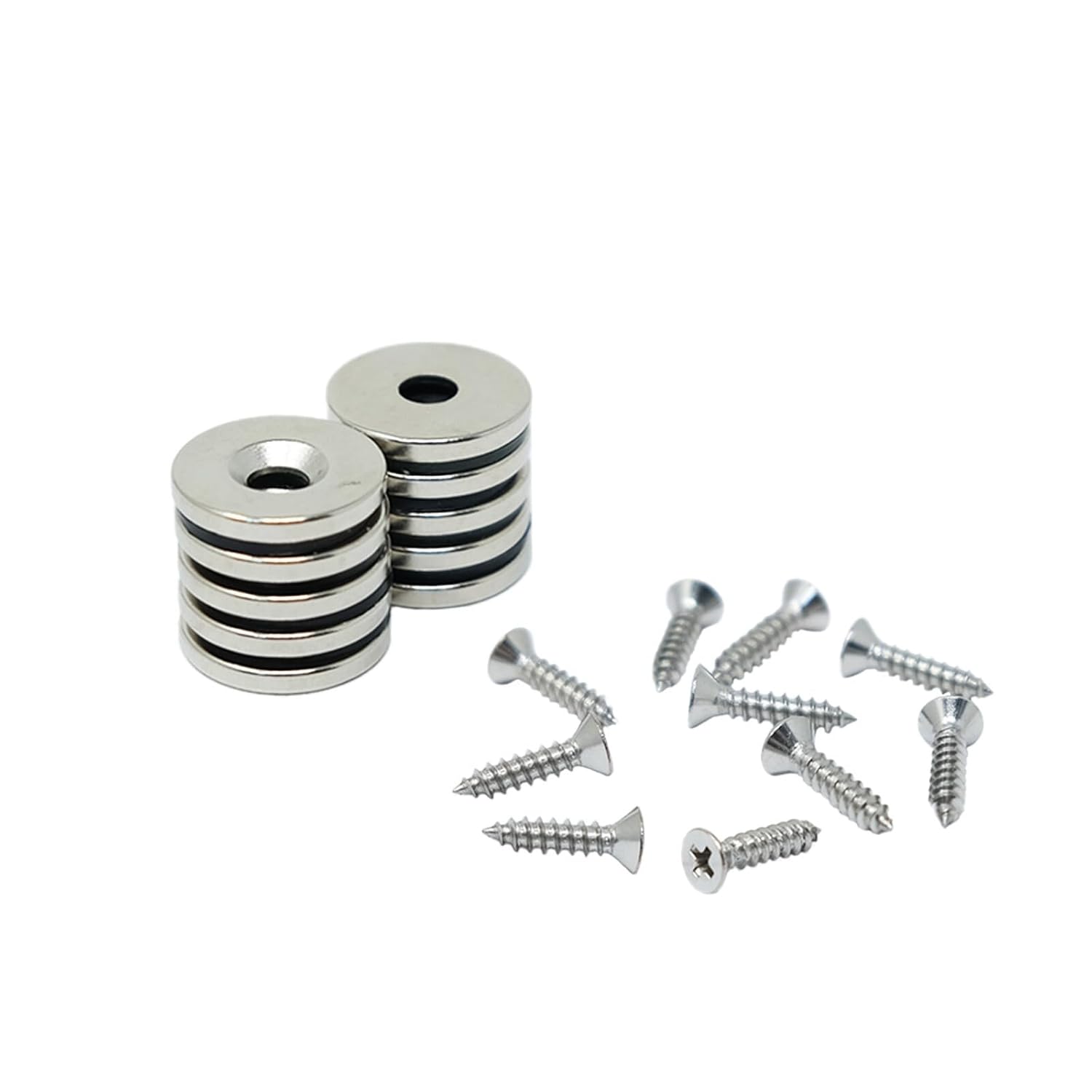 N42 Neodymium Countersunk Magnet for Arts, Crafts, Model Making, DIY, Hobbies, Office, and Home - 15mm dia x 2mm thick x 4.2mm c/sink - 1.7kg Pull - South - Pack of 2