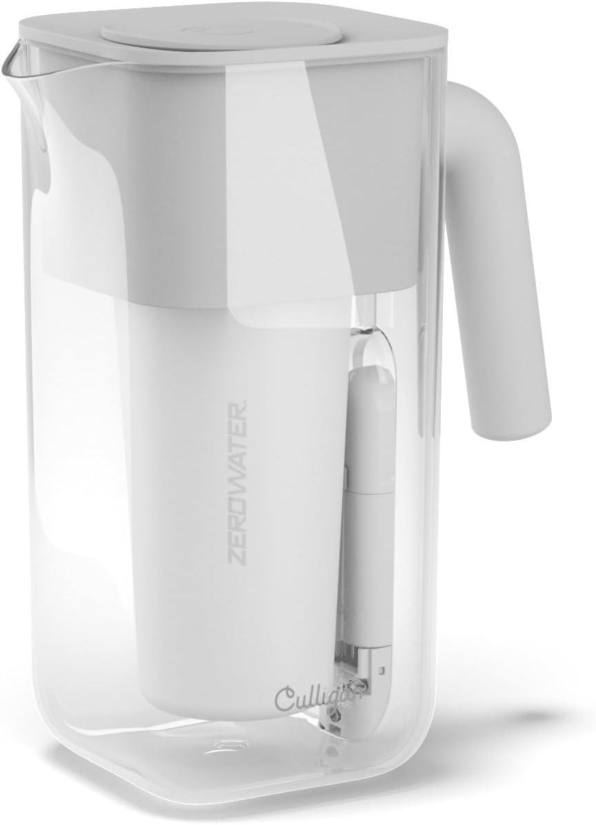 Culligan with ZeroWater Technology 7-Cup Water Filter Pitcher – Includes 5-Stage Advanced Water Filter, IAPMO Certified to Reduce Lead, Total PFAS (Forever Chemicals), Mercury, Fluoride, and Chlorine