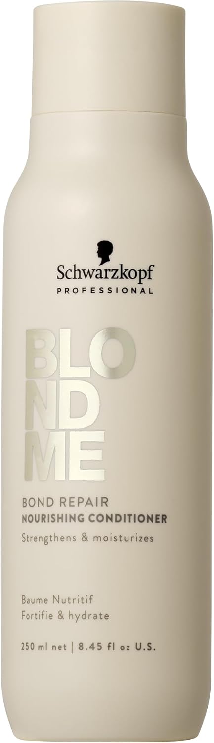 Schwarzkopf Professional BLONDME Bond Repair Nourishing Conditioner Hair Conditioner With Lightweight Formula Almond Oil White Tea Deeply Nourishing Hydrating And Detangling 250 ml