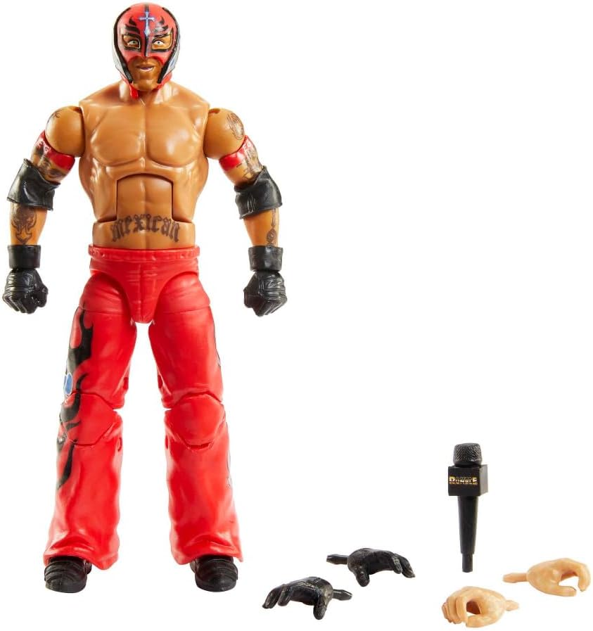 WWE Elite Action Figure Royal Rumble Rey Mysterio with Accessory and Dok Hendrix Build-A-Figure Parts​, HKP15