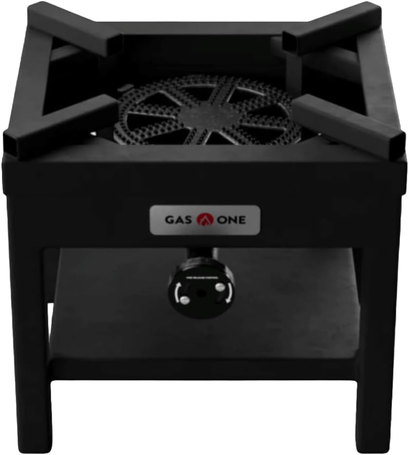 GasOne Propane Burner Cooker With Regulator with Steel Braided Hose For Outdoor Cooking, Turkey Fry