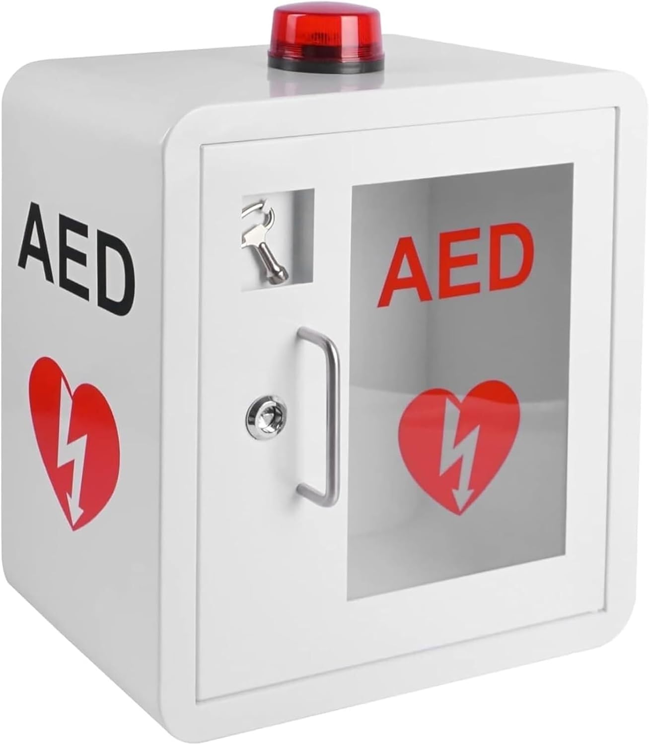AED defibrillator storage cabinet, AED Cabinet, AED Defibrillator Wall Mounted Storage Cabinet, With Alarm Emergency Strobe Light,Safety First Aid Group