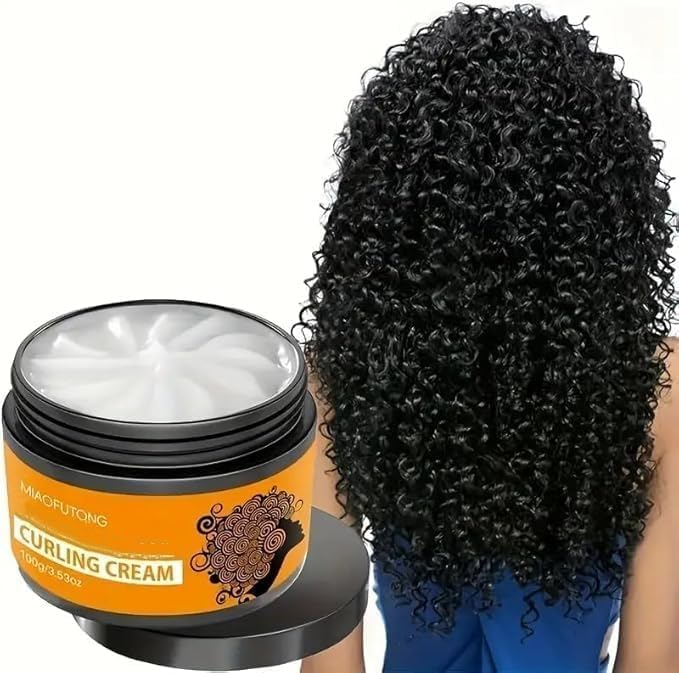 Curling Cream - Enhanced Curls with Long-Lasting Hold Moisturizing Elastic Styling Wax, Enhancer & Frizz Control For Curly Hair, Curling Cream for Wavy Hair, Afro Hairstyles,