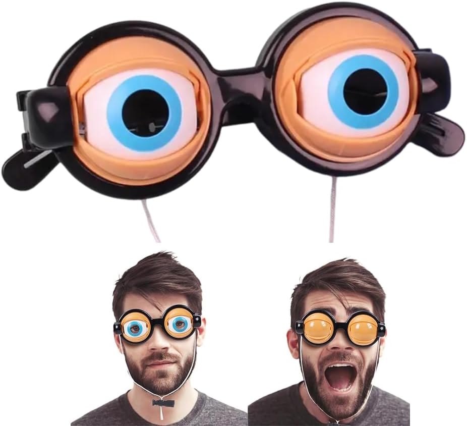 Crazy Eyes Glasses, Googly Eyes Glasses, Novelty Shaking Eye Glasses, Funny Glasses for Adults, Gag Gifts for Kids Party