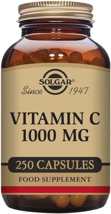 Solgar Vitamin C 1000 mg, 250 Vegetable Capsules - Antioxidant & Immune Support - Overall Health - Healthy Skin & Joints - Bioflavonoids Supplement - Non GMO, Vegan, Gluten Free, Kosher - 250 Servings
