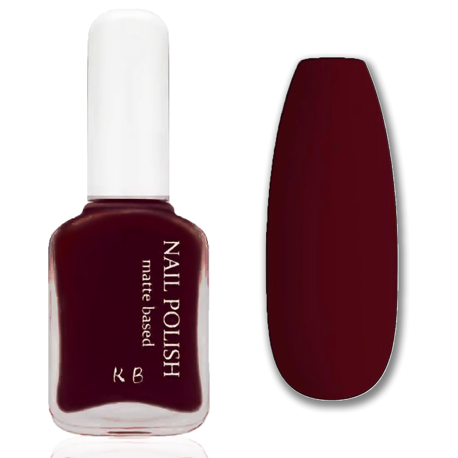 Burgundy Wine Red Matte Nail Polish - Air Dry, Long Wearing, No UV Lamp Needed - 12 ML