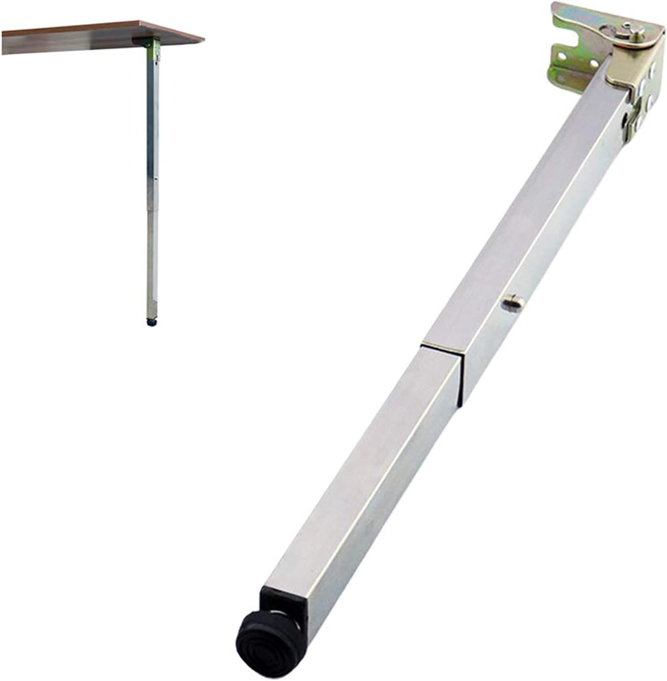 Stainless Steel DIY Furniture Table Legs,Folding Telescopic Bar Desk Legs,Push-Pull Lift Dining Tables Cabinet Legs,50-130cm,Adjustable Protective Base,with Screws (80cm/31.5in)