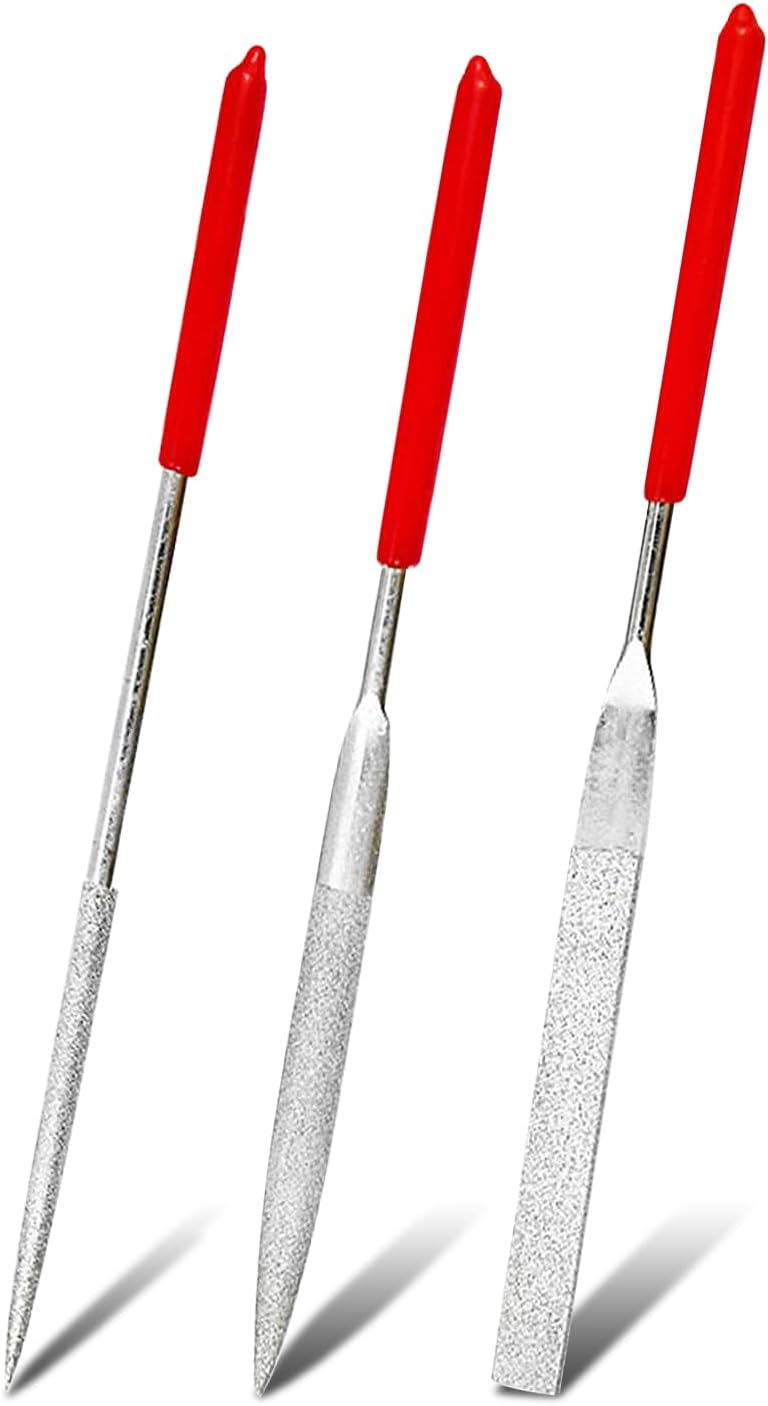 Metall File Set 3pcs with Round File, Flat File and Triangular File, Alloy Steel Files for Metal Glass Wood etc