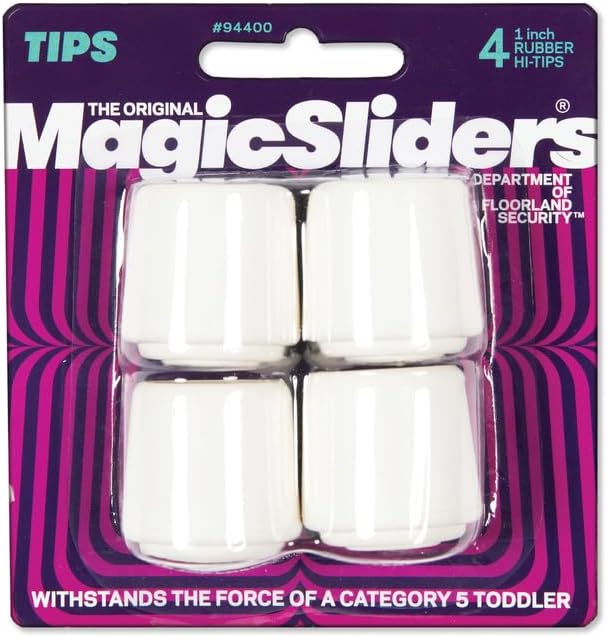 LEG TIP RBR WHT 1" 4PK