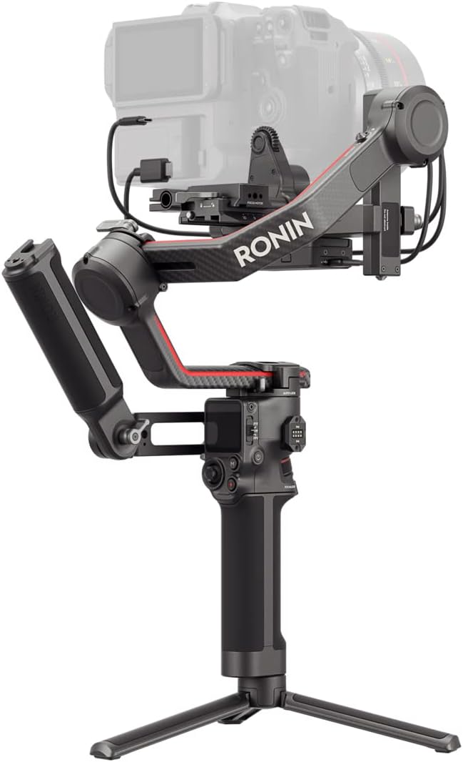 DJI RS 3 Pro Combo, 3-Axis Gimbal Stabilizer for DSLR and Cinema Cameras Canon/Sony/Panasonic/Nikon/Fujifilm/BMPCC, Automated Axis Locks, Carbon Fiber Arms, Includes Ronin Image Transmitter, Black