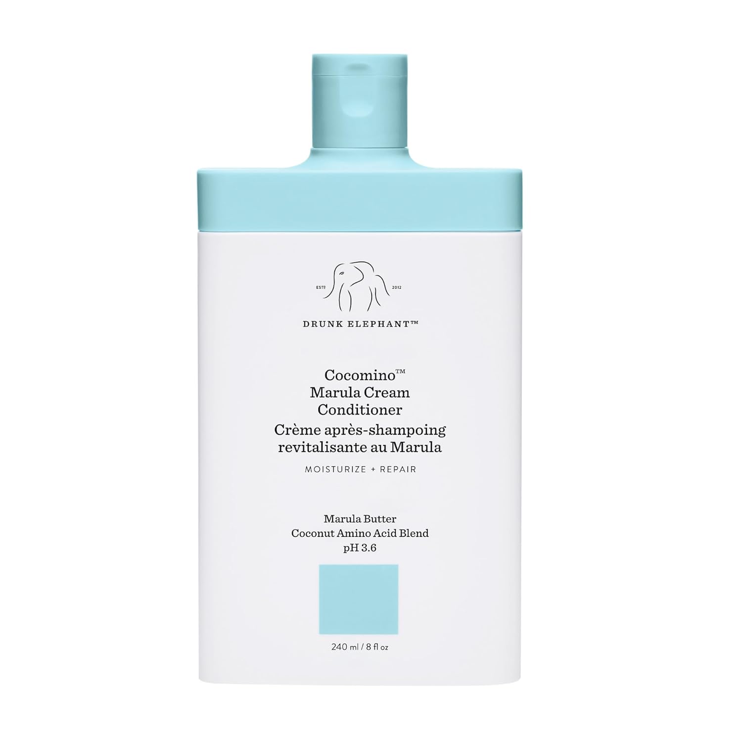 Drunk Elephant Cocomino Marula Cream Conditioner. Concentrated and Scalp-Friendly Nourishing Conditioner for Hair (240 mL / 8 Fl Oz)