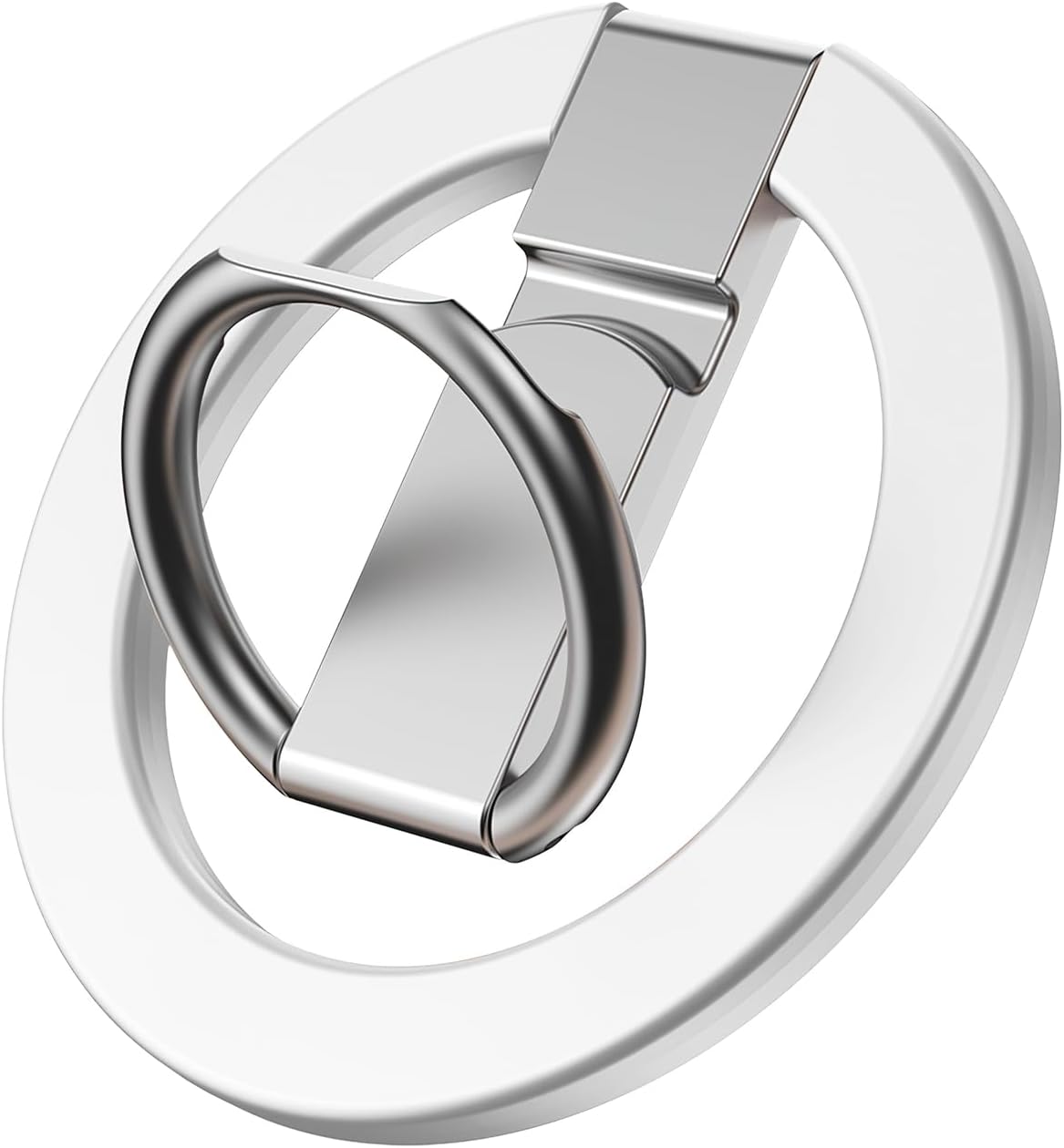 Magnetic Phone Ring Holder for MagSafe Ring Stand Finger Grip Kickstand 360° Rotating Adjustable Removable Compatible with iPhone 15 Pro Max 14 13 12 Samsung Android MagSafe Accessories (White)