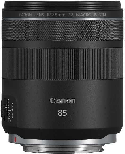 Canon RF 85mm F2 Macro IS STM Lens - Telephoto Prime Lens | Compact, Lightweight | Portrait, Wedding, Fashion, Street Photography | Canon EOS R Series Compatible