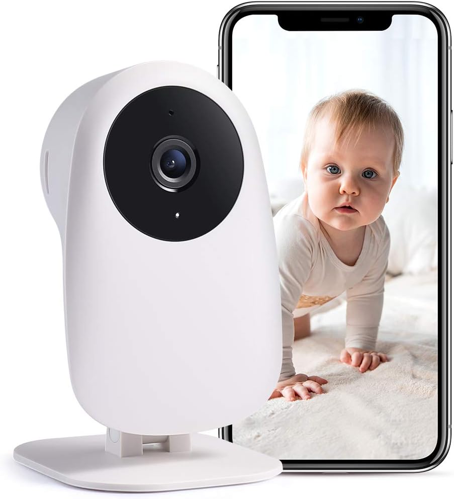 Nooie WiFi Baby Monitor, Baby Monitor with 2K Night Vision, Video Baby monitor with Motion/Sound Detection Baby Camera 2.4Ghz Indoor Camera for Nanny, Work with Alexa, Cloud/SD Storage, App Control