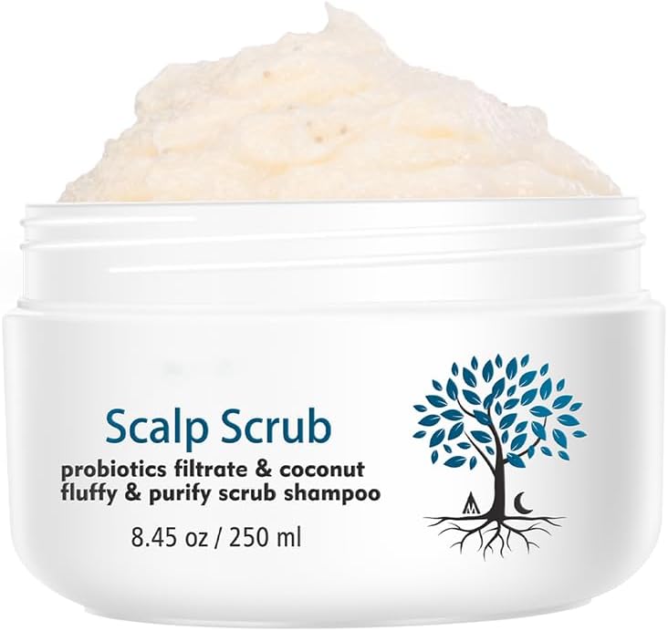Scalp Scrub and Scalp Exfoliator for Dry or Dandruff-Prone Scalps | Hair Scrub for Deep Cleansing and Hair Care | Purifying Shampoo for All Hair Types, Including Colour-Treated Hair (8.45oz)