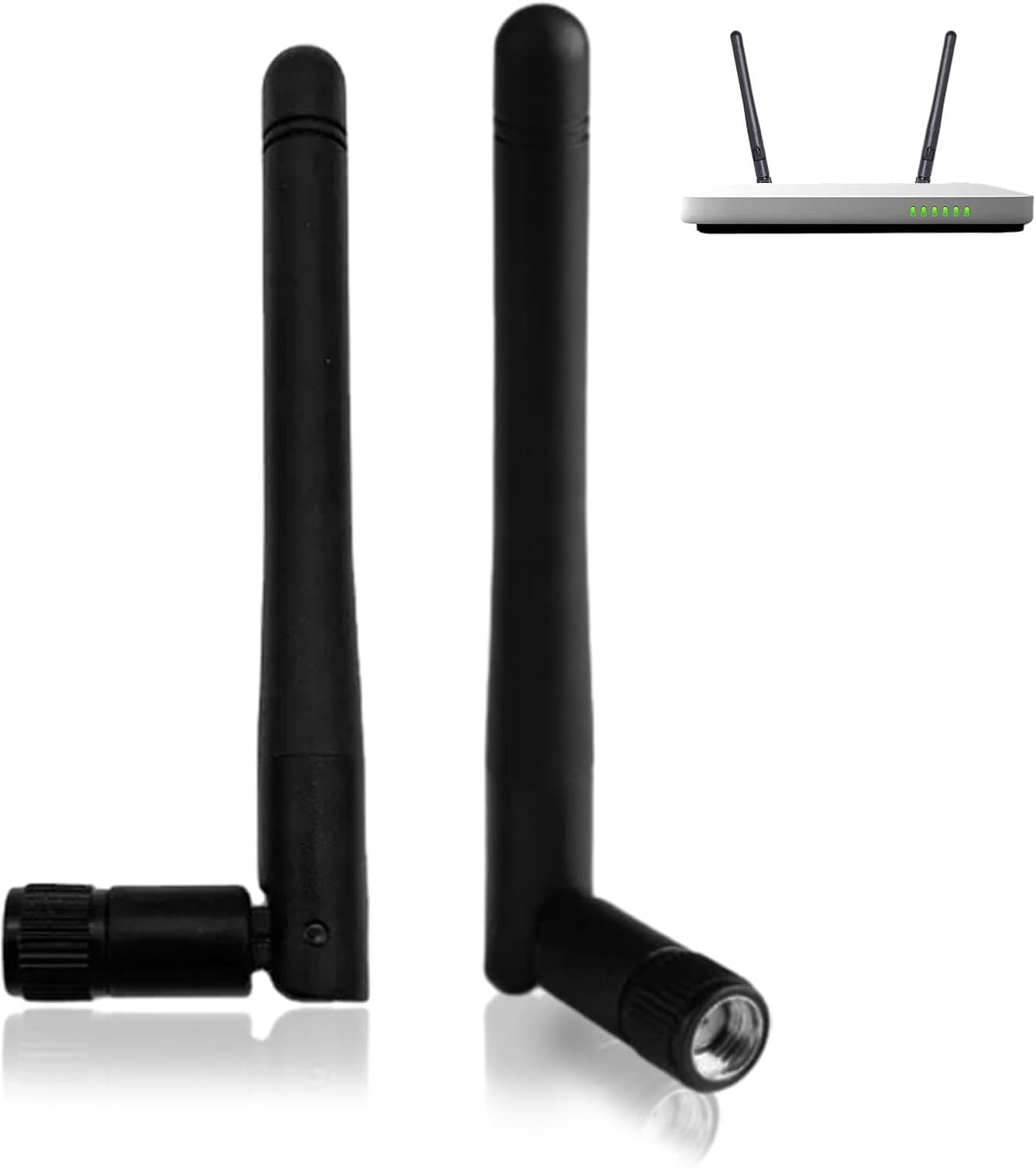 2 Pack Dual Band WiFi Antenna,Enhanced Signal,2.4GHz 5GHz 5.8GHz 3dBi MIMO Male WiFi Antenna for Pc Tv Router Wireless Network Card USB Adapter Video Surveillance Monitor RP-SMA