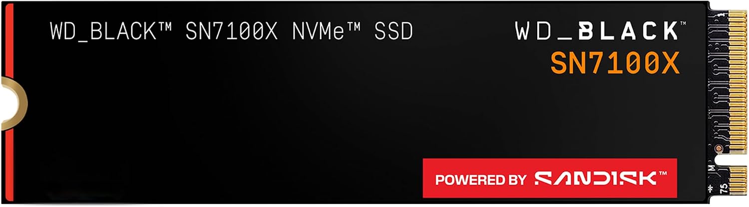 WD_Black 2TB SN7100X NVMe SSD - Built for ROG Xbox Ally (X) & PC, Read Speeds Up to 7,250MB/s, Internal Solid State Drive, Officially Licensed for ROG Xbox Ally (X) Gaming - WDBELH0020BBK-WRSN
