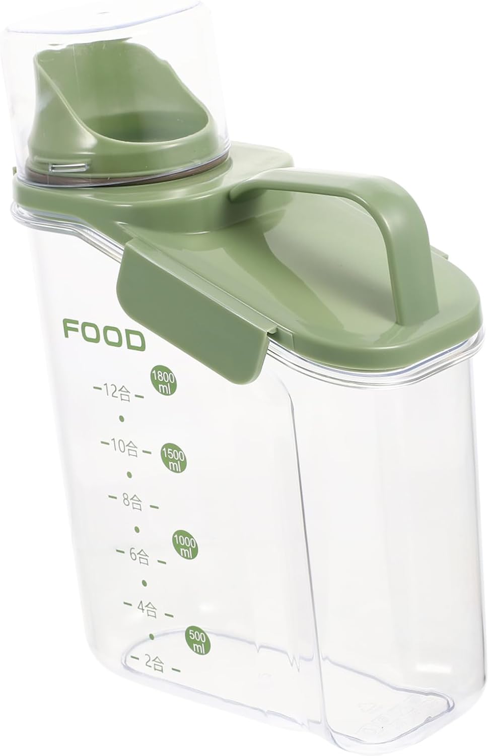 GLEAVI Food Grade Grain Snack Storage Container with Lid and Scale Airtight Food Organizer for Nuts Seeds Cereal and Pantry Staples with Wide Neck for Easy Pouring and Freshness